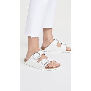 Birkenstock Arizona Big Buckle Sandal White 39 Women's Two-Strap Leather slides